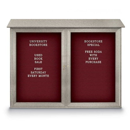 Indoor Enclosed Combo Board,48x36,Satin Frame/Burgundy & Ultramarine